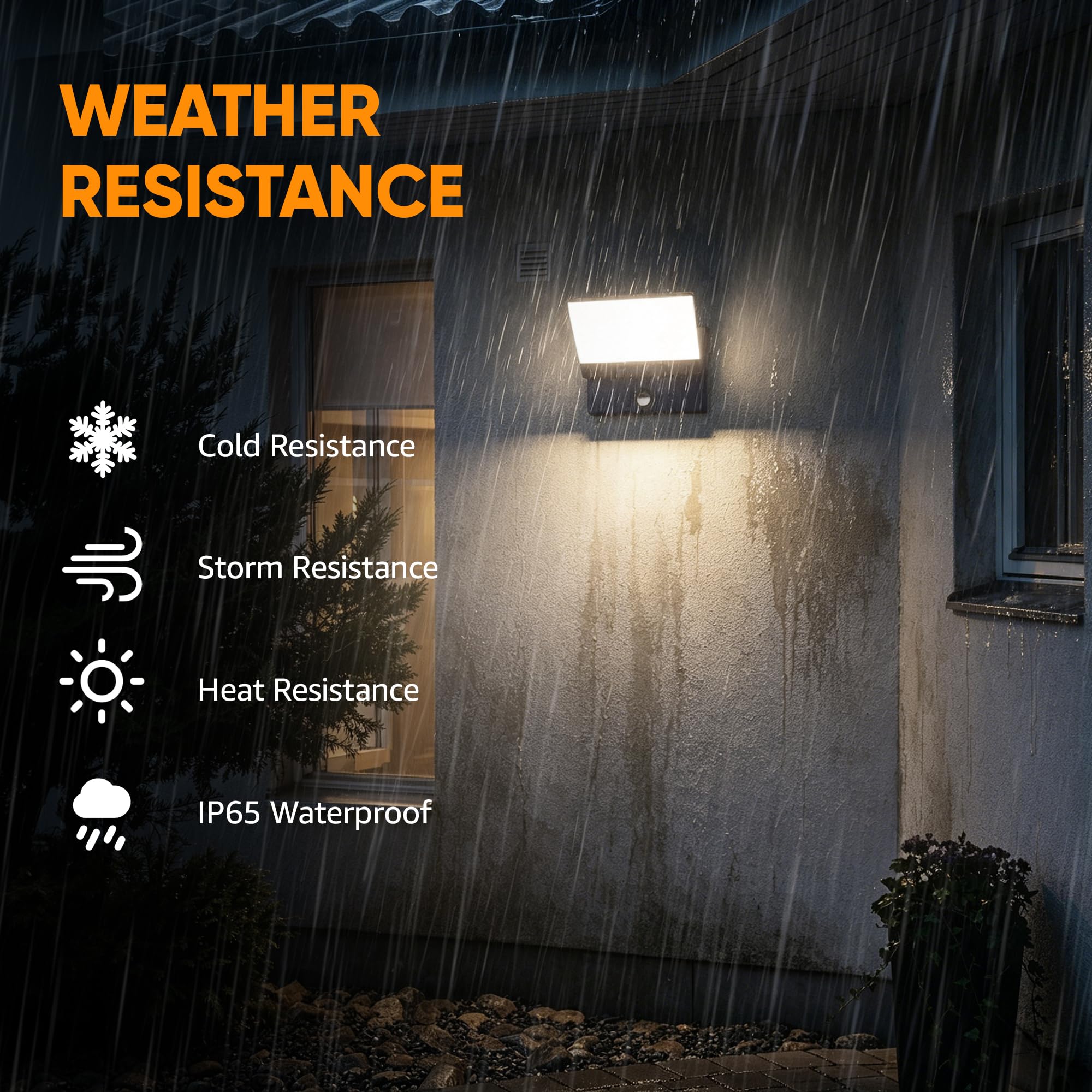 K-Bright 30W Kinkiet zewnętrzny z czujnikiem ruchu, kinkiet LED do wnętrz i na zewnątrz z panelem obracanym o 150°, wodoodporny IP65, 4000K do wejścia i ogrodu (antracyt)