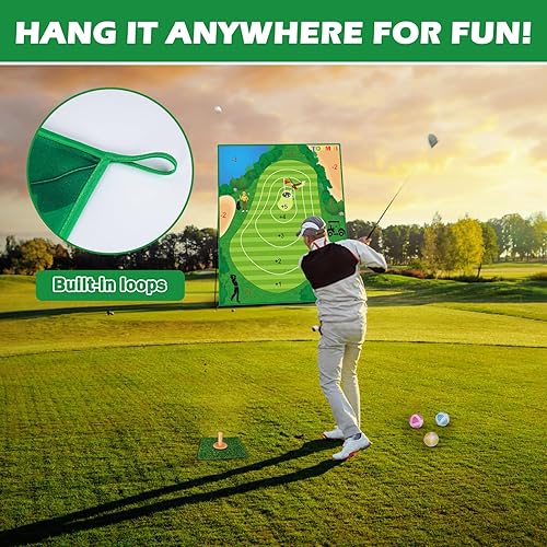 Miniatura 4 de Alfombrilla de juego de astillado de golf, tapetes de práctica de golf para interiores y exteriores, juegos para adultos y familia, juego de golf