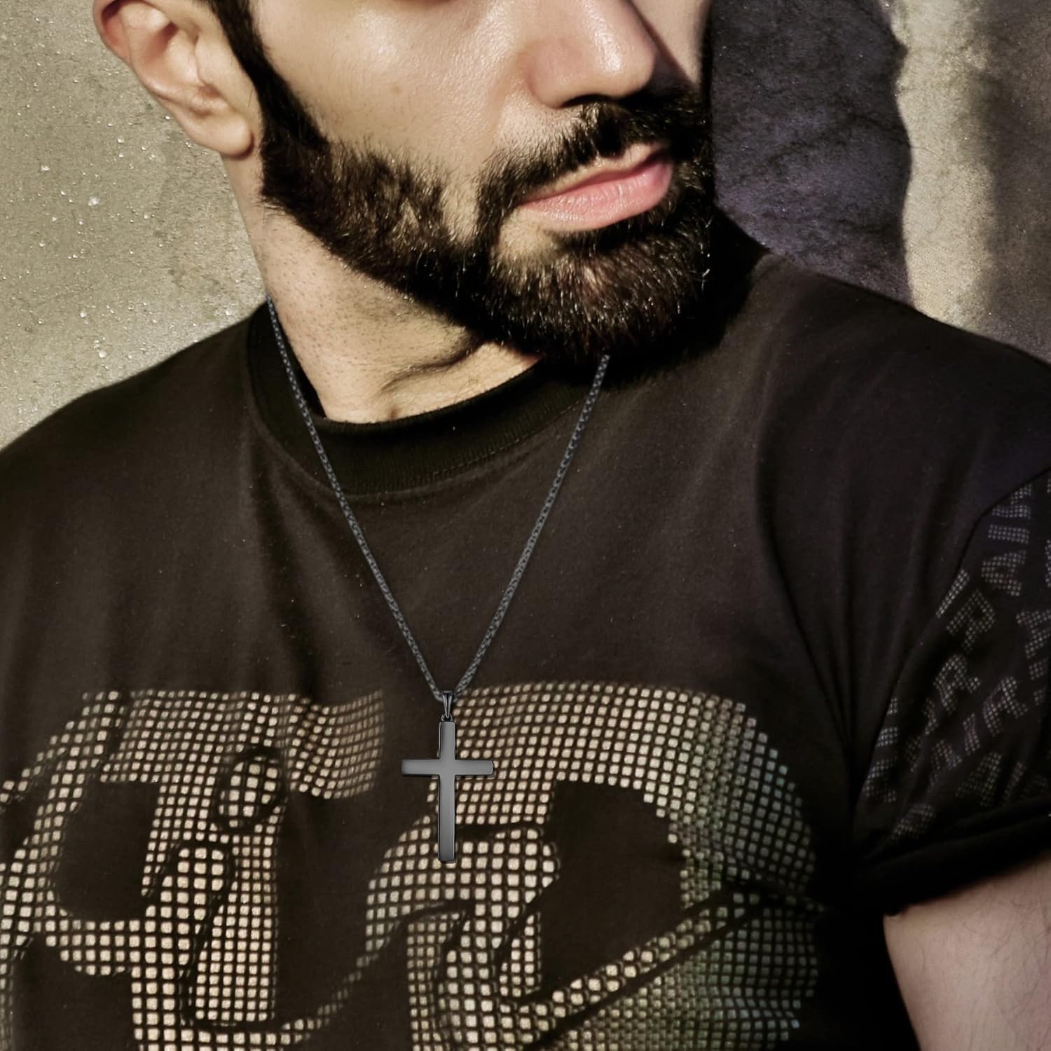 925 Sterling Silver High Polished Cross Necklace for Men,Christian Cross Pendant Jewelry for Men, 24" Rolo Chain Cross Jewelry - Image 2