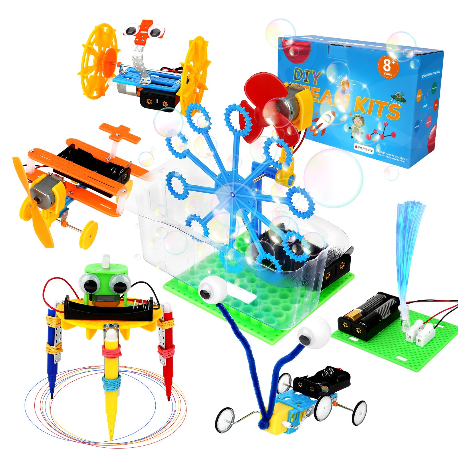 STEM Science Kits for Kids 6-8, Educational Toys for Kids 4-6, Science Experiments for Kids 6-8 9-12, Robot Building Kit for Kids 5-7, Kids Crafts Engineering Electric Motor Kit