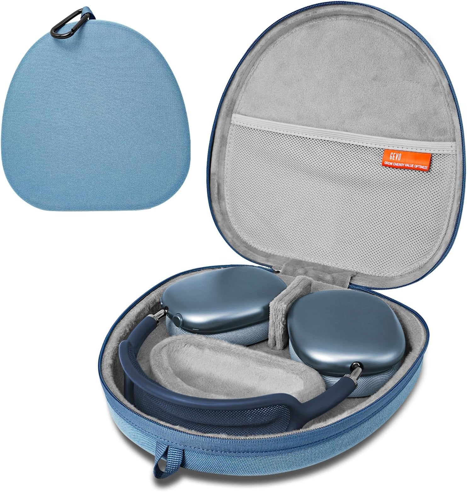 Sleep Mode Travel Case for AirPods Max - GEVO Hard Carrying Case for Apple AirPods Max Headphones - Portable Storage Bag for Over-Ear Headsets (Blue)
