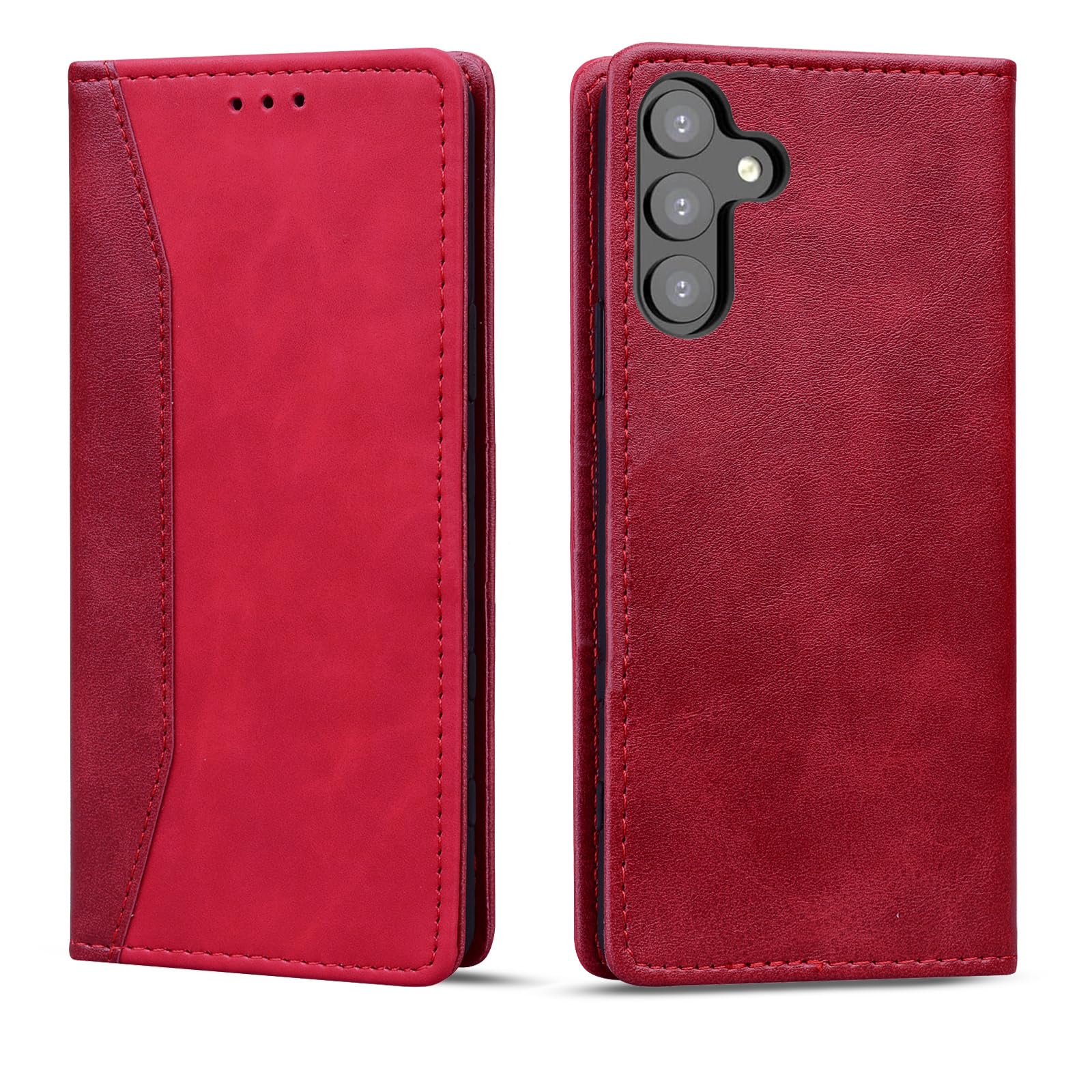 Torske Galaxy S23 スマホケース ギャラクシーS23 ケース ギャラクシーS23 手帳型ケース SCG19 カバー Galaxy S23 ケース 手帳型 内蔵マグネット開閉式 ベルトなし Galaxy SC-51D ケース カードポケット 防水 折り畳み式 横置き機能 便利 Galaxys23 ケース Galaxy S23 SC-51D SCG19 適用 携帯ケース (レッド)