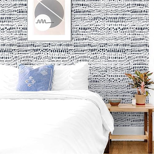 Miniatura 5 de Wudnaye Papel tapiz adhesivo blanco y negro para despegar y pegar, papel de contacto de hojas de 17.7 pulgadas x 393.6 pulgadas, papel de contacto