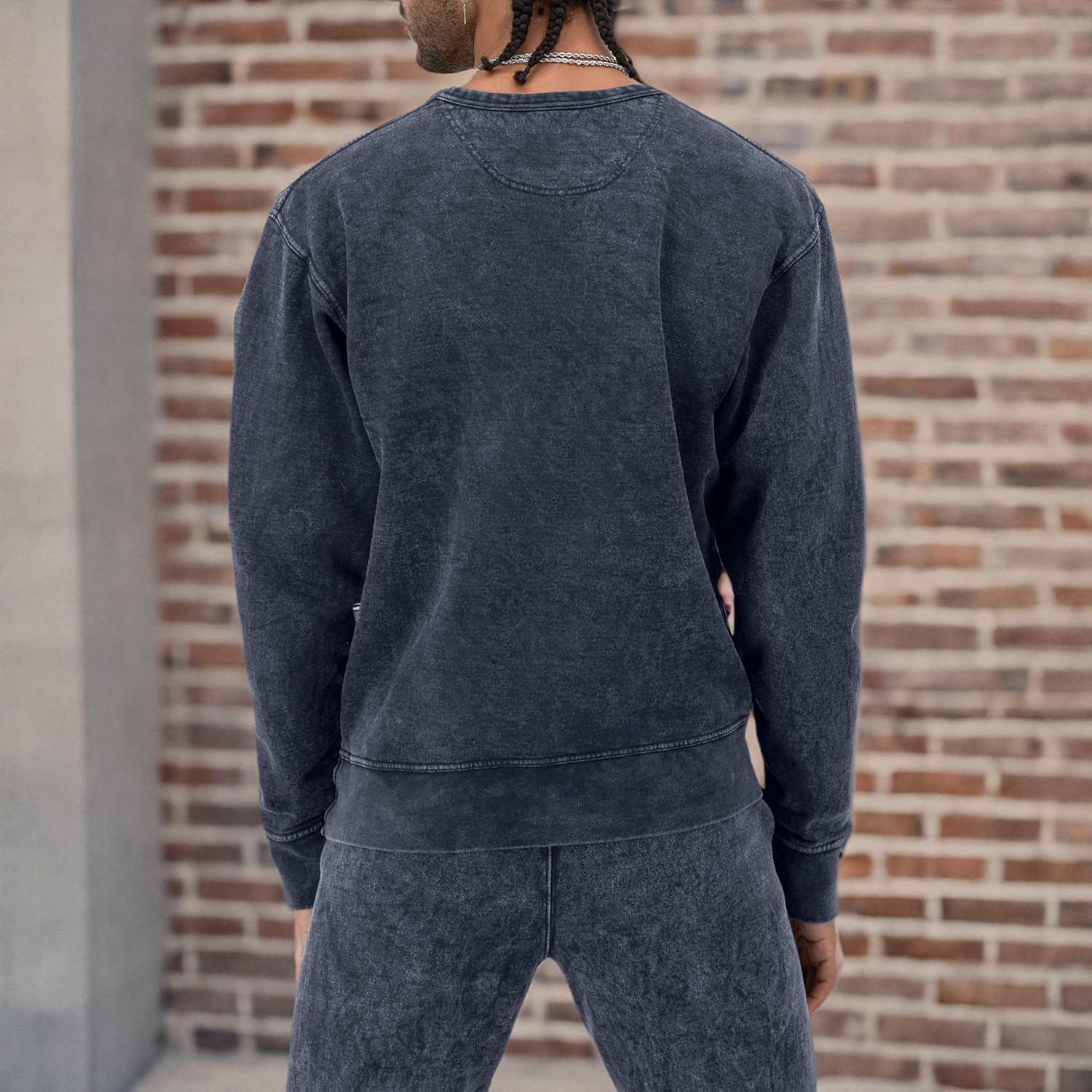 Champion Men's Sweatshirt, Mineral Dye Graphic Crewneck Sweatshirt, Men's Pullover Sweatshirt - Image 5