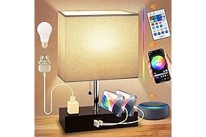 SAGACESMART Dimmable RGB Color Changing Smart Table Lamp with Remote Control