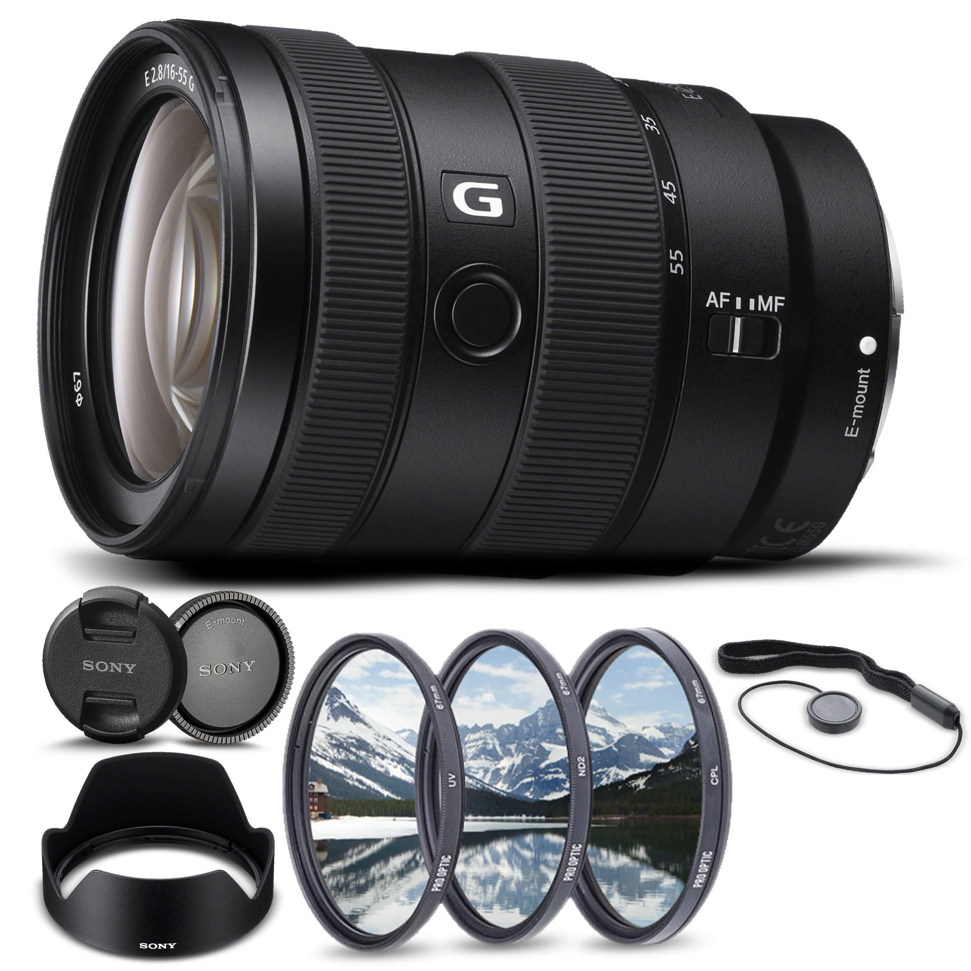 Amazon.com: Sony E 16-55mm f/2.8 G Lens (SEL1655G) + Filter Kit +
