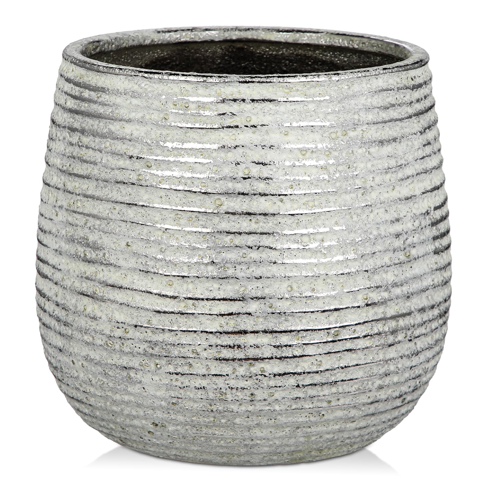 Blumentöpfe mit Abflussloch Vergoldeter Keramik-Pflanztopf Rustikal 13cm