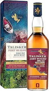 Talisker Port Ruighe Single Malt Scotch Whisky | 45.8% vol | 70cl | Finished in Port Casks | Single Malt Whisky | Notes of Rich Berry Fruits | Peated Sweet Smokiness | Scottish Whisky