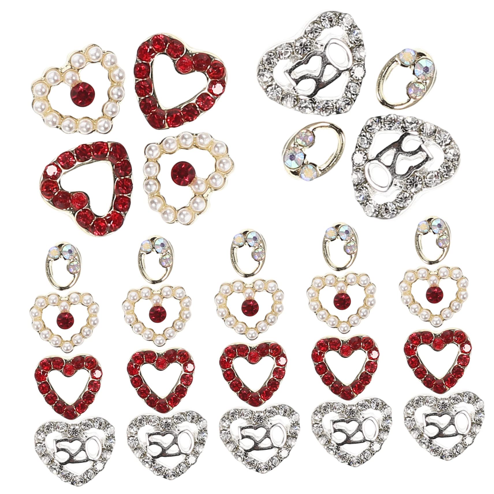 ABOOFAN 120pezzi Ciondoli Per Unghie Forma Di Cuore Decorazioni Per Nail Art Strass Per Feste e Regali Di
