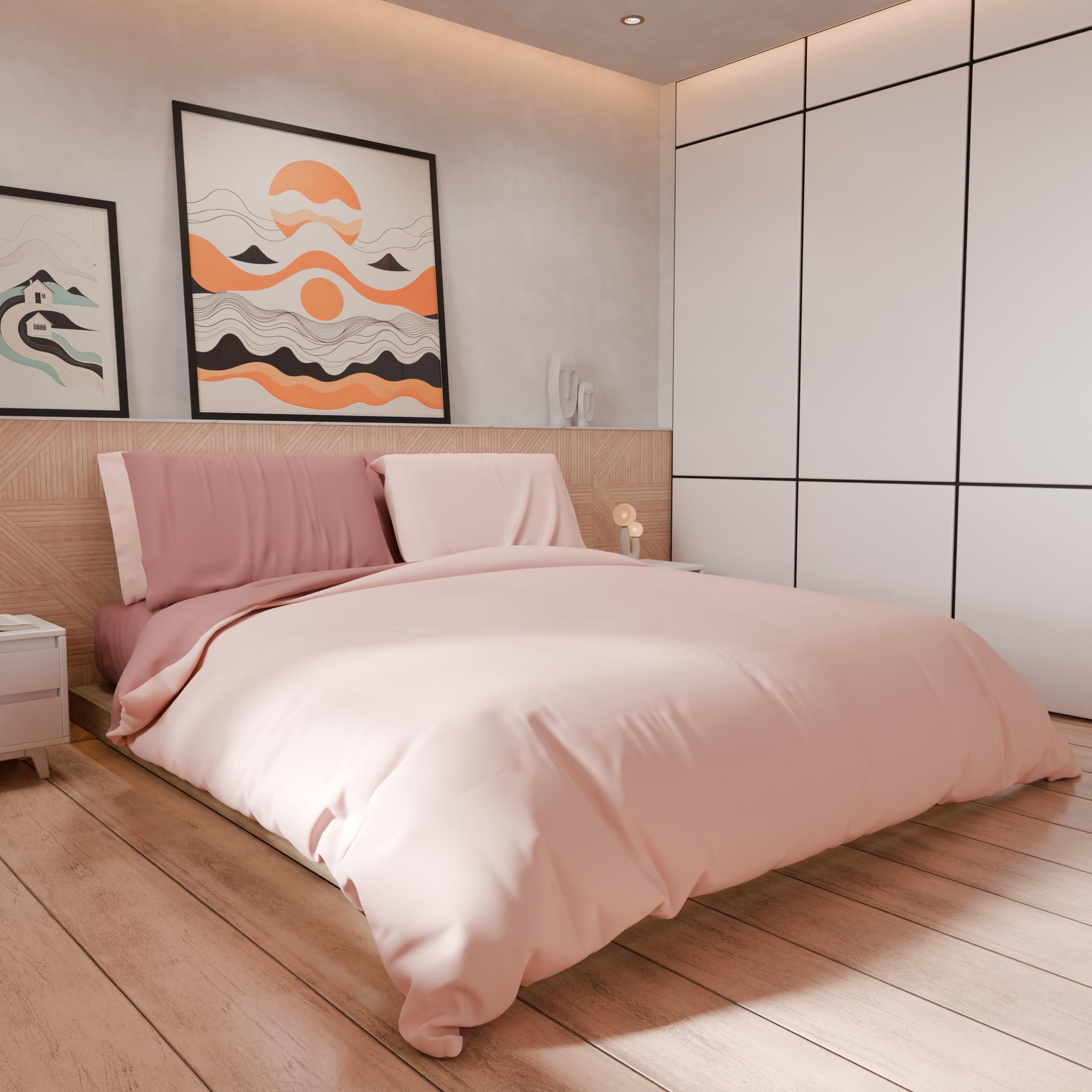 FANSU Set di Biancheria da Letto di 3D Pallacanestro Stampa Digitale, 3 Pezzi in Microfibra con Chiusura e Federa a Cerniera Set Copripiumino Matrimoniale (140x200cm-2pcs,Giallo