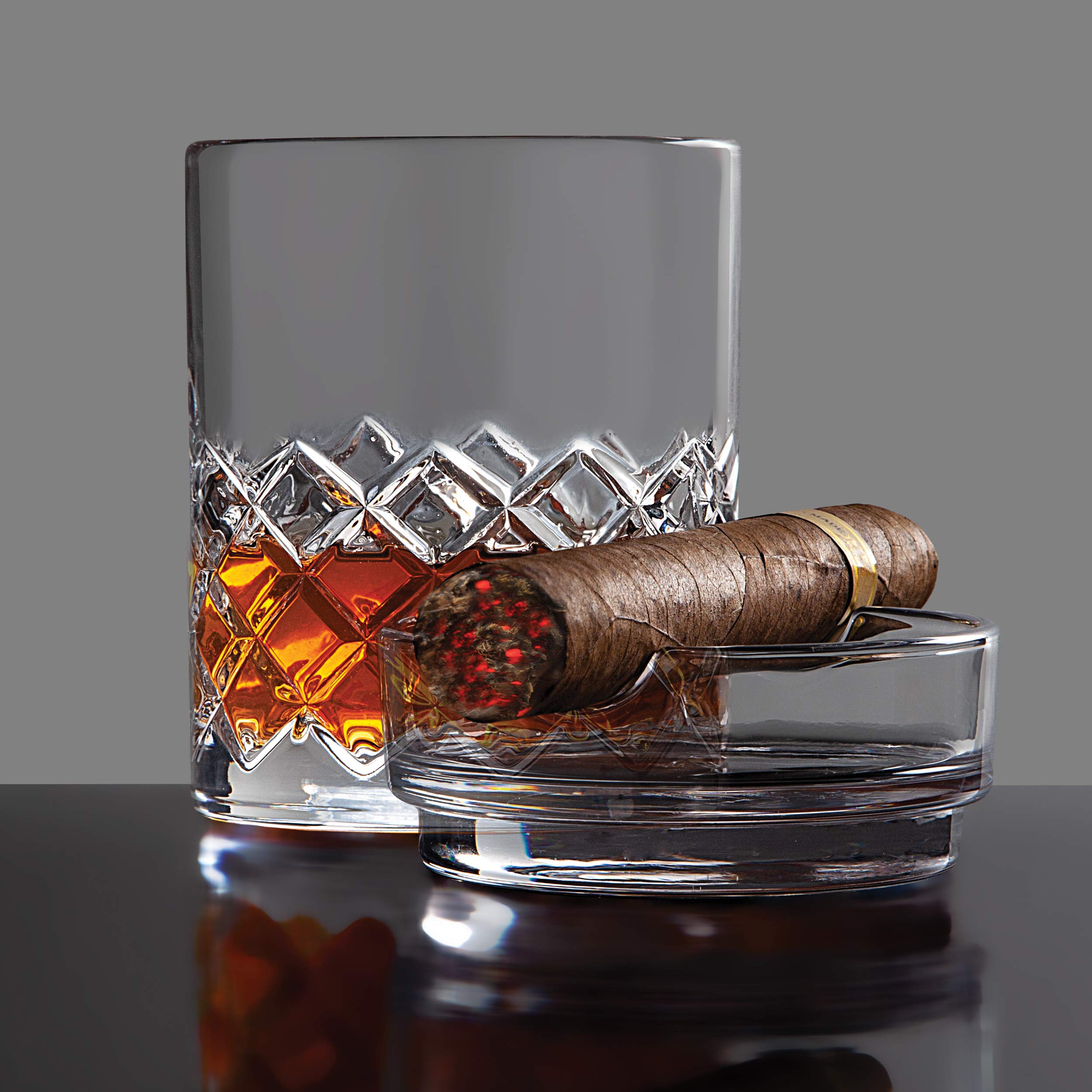Juego de vasos de whisky de cigarros, juego de barra de vidrio de whisky y puros a la antigua moda 6