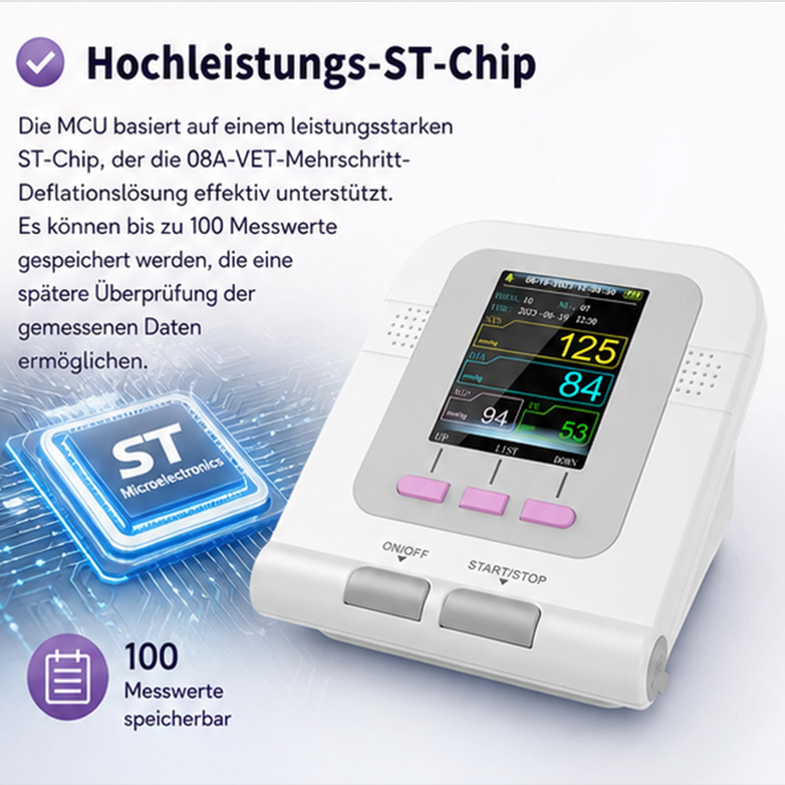 Tierarztpflegeprodukt, digitales Ersatz Blutdruckmessgerät für Tiere, Nylon, wiederverwendbar, 3 Modi, für Hunde/Katzen/Haustiere 6–26 cm Armedigitales Blutdruckmessgerät Tiere