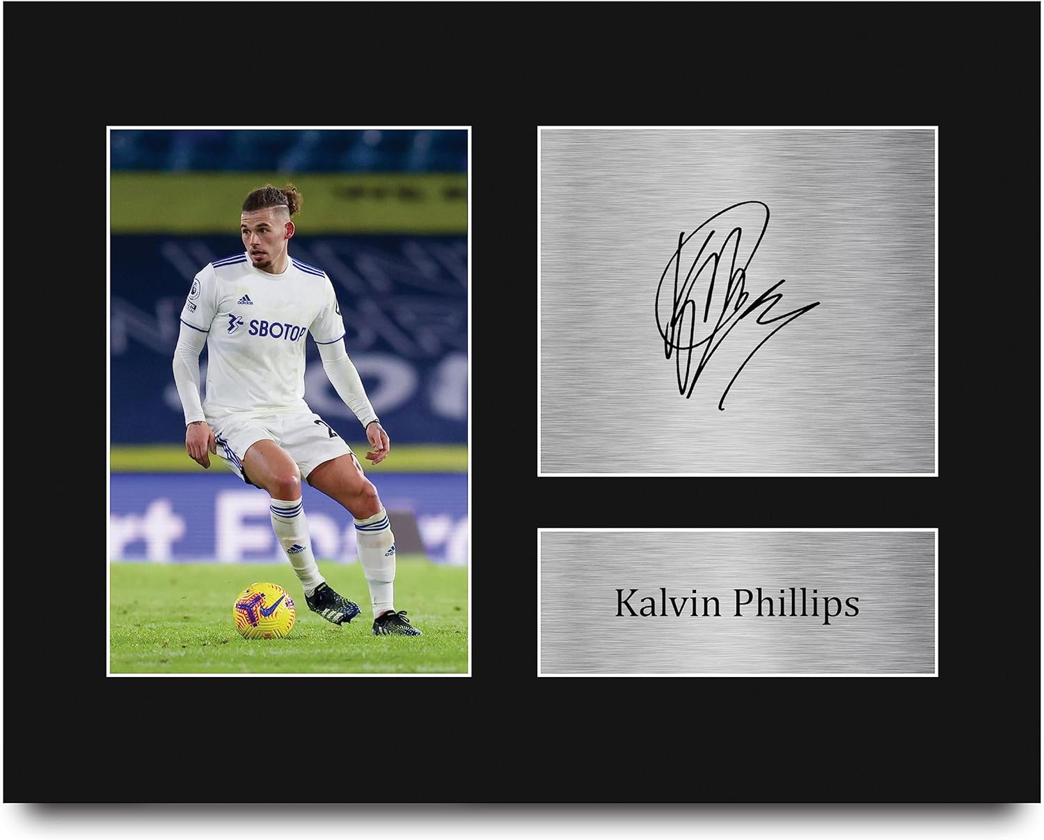 HWC Trading Kalvin Phillips Leeds United 16 x 12 inch (A3) Printed Gifts Signed Autograph Picture for Football Fans and Supporters - 16" x 12" Framed