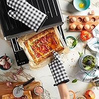 Vista 5 de KITCHENAID Juego de 2 manoplas de horno Gingham, negro mate, 7 x 13 pulgadas