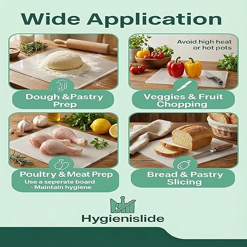 Miniatura 5 de Tabla de cortar acrílica con borde de mostrador, tabla de cortar transparente para preparación de cocina, fácil transferencia de alimentos,