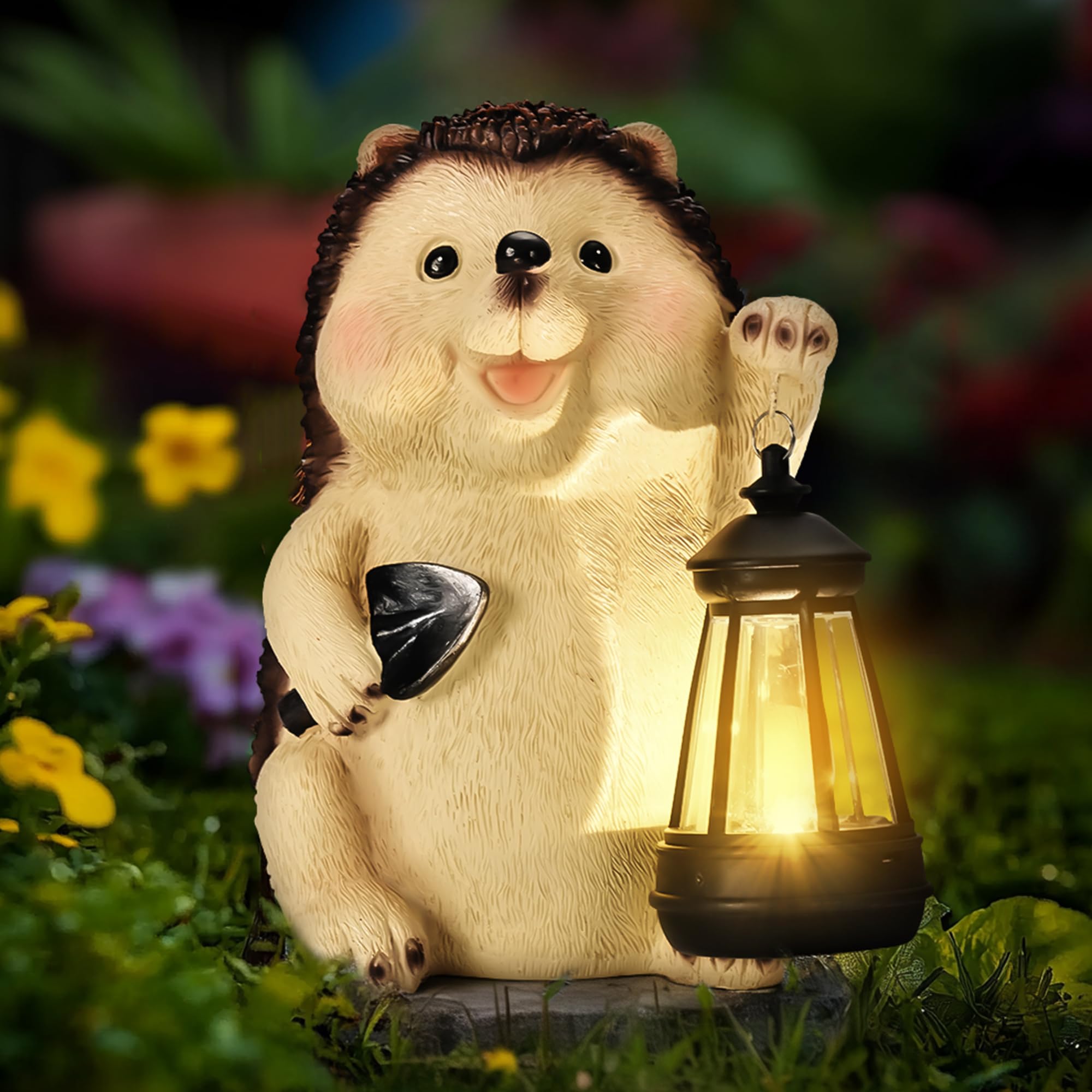 DKIIL NOIYB Paashaas solarlampen, konijndecoratie tuinfiguur, sculptuur, waterbestendige tuinverlichting op zonne-energie, vlinders, tuindecoratie voor buiten, gazon, terrassen, A2-zone, grijs