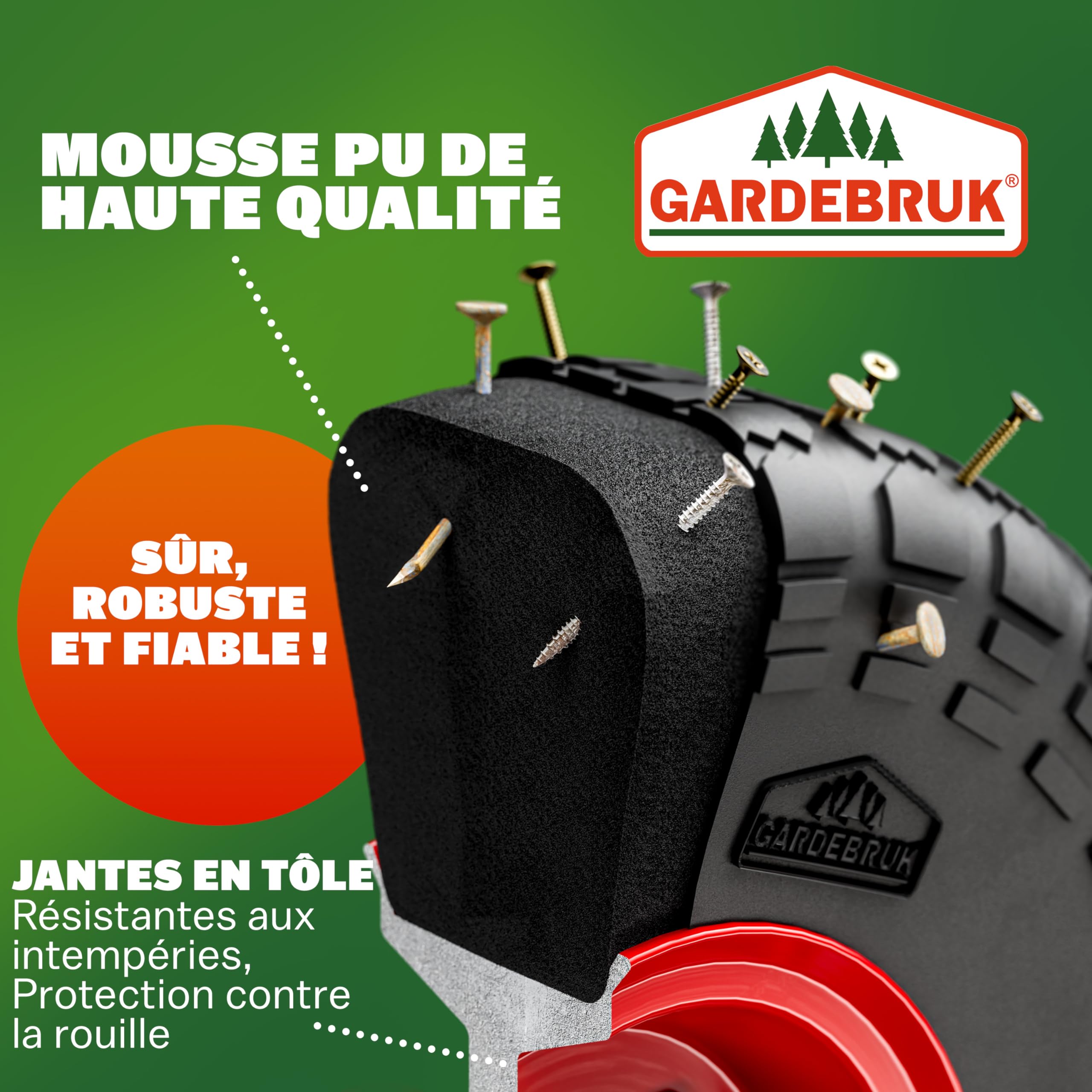 GARDEBRUK® Diable Pliant pneus Pleins PU increvable Max. 200kg déménagement Charge Lourde Atelier Diable de manutention Chariot Transport