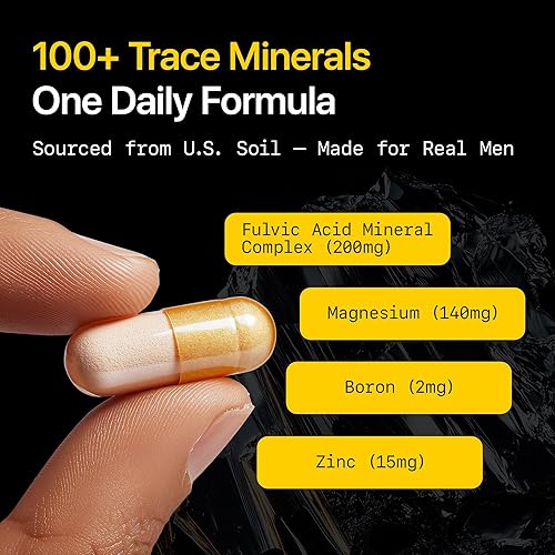 Miniatura 4 de Menerals Multivitamínico para hombre  Potente suplemento mineral todo en uno para hombres  Minerales traza naturales con ácido fúlvico de suelo
