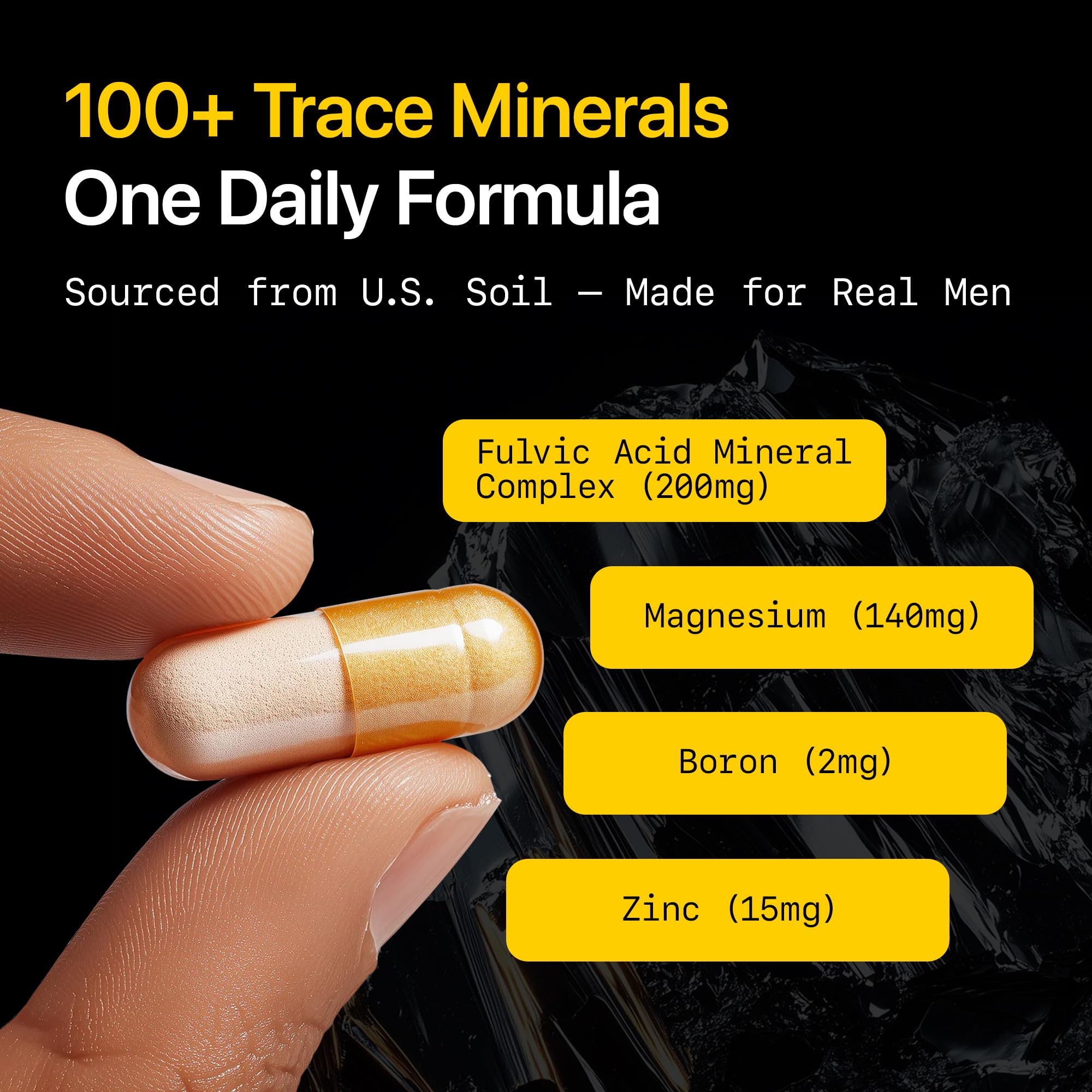 Menerals Testosterone Booster, Mineral Supplement with Fulvic Acid, 60 Ct — Amazon image 4