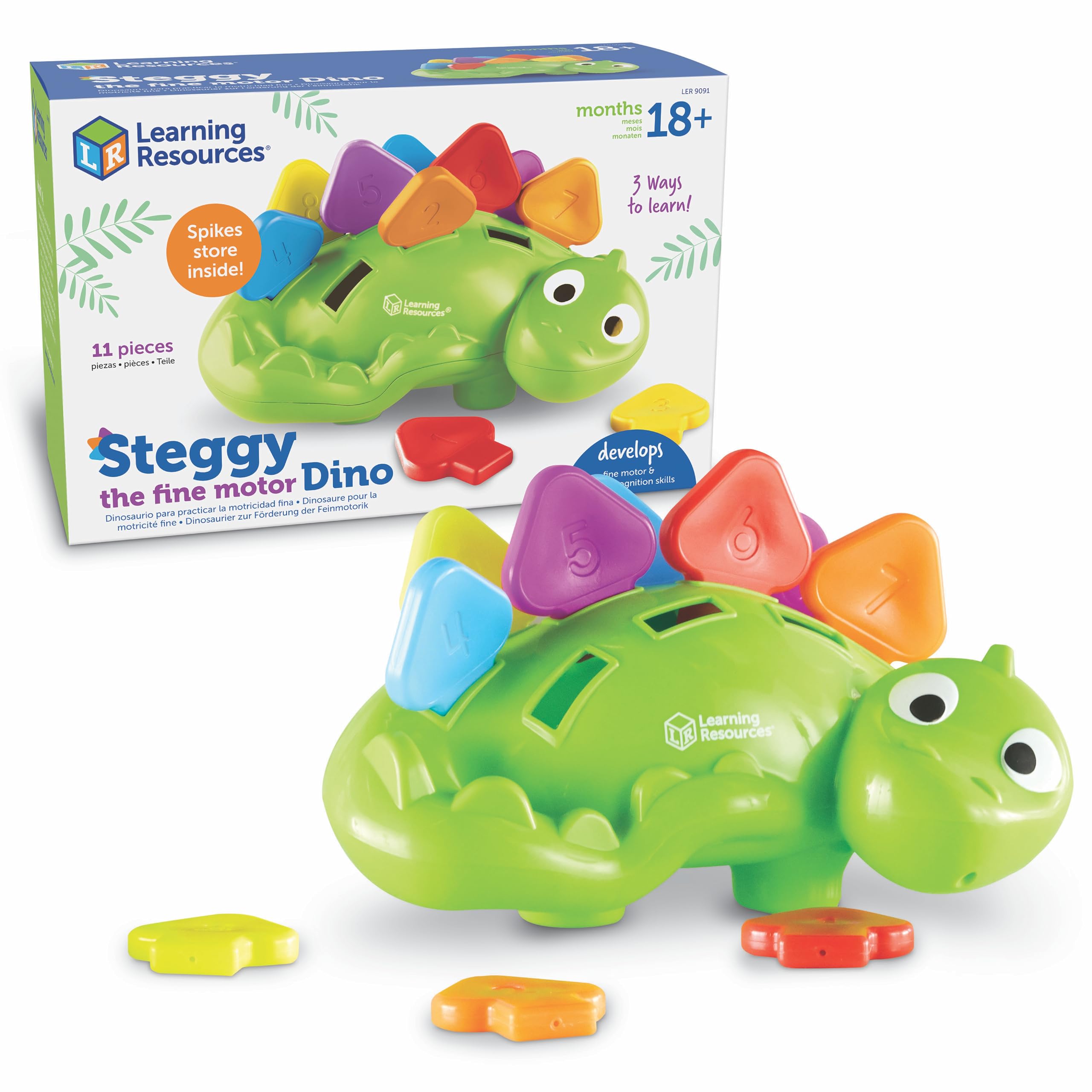 Learning Resources Steggy The Fine Motor Dino, Fine Motor Toy, Ages 2+
