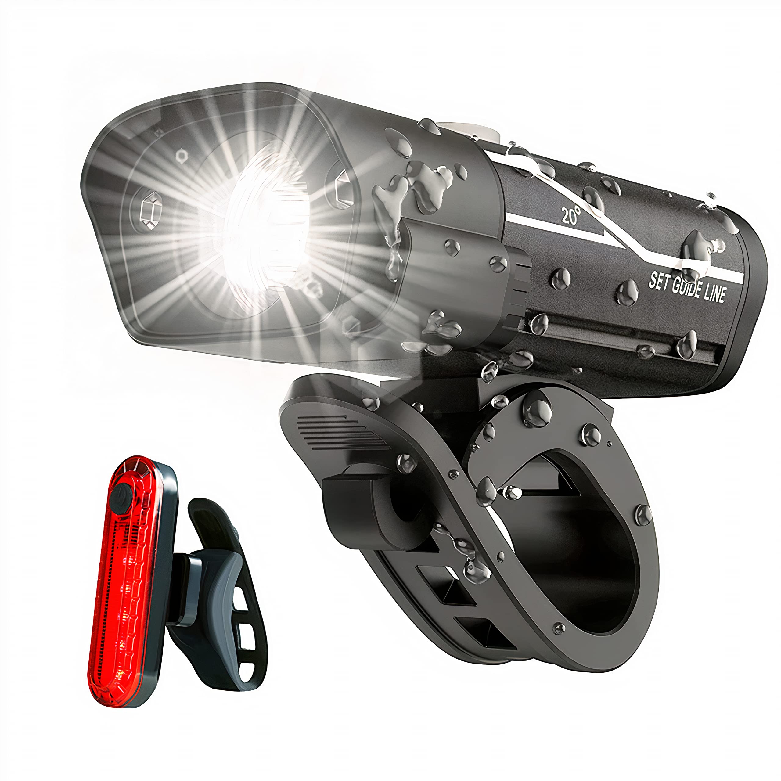 Linist USB Rechargeable Bicycle Light Super Bright Bicycle Headlight Cycling Light Waterproof Front Cycling Light with Tail Light (B09XK96BS2) Amazon Price History, Amazon Price Tracker