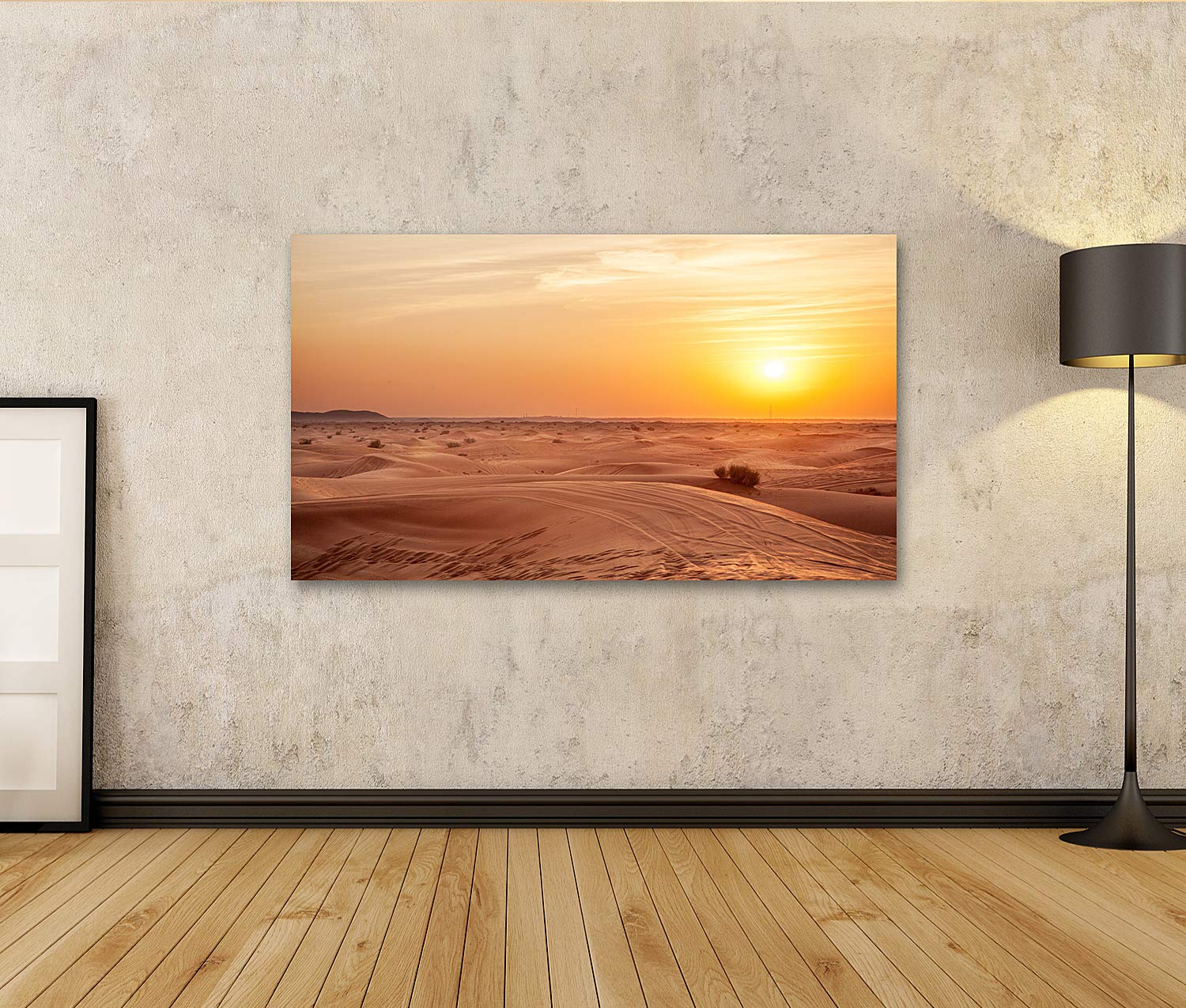 islandburner Tableau sur toile Coucher De Soleil Dans Le Désert Cadre Affiche Poster Murale Tableaux