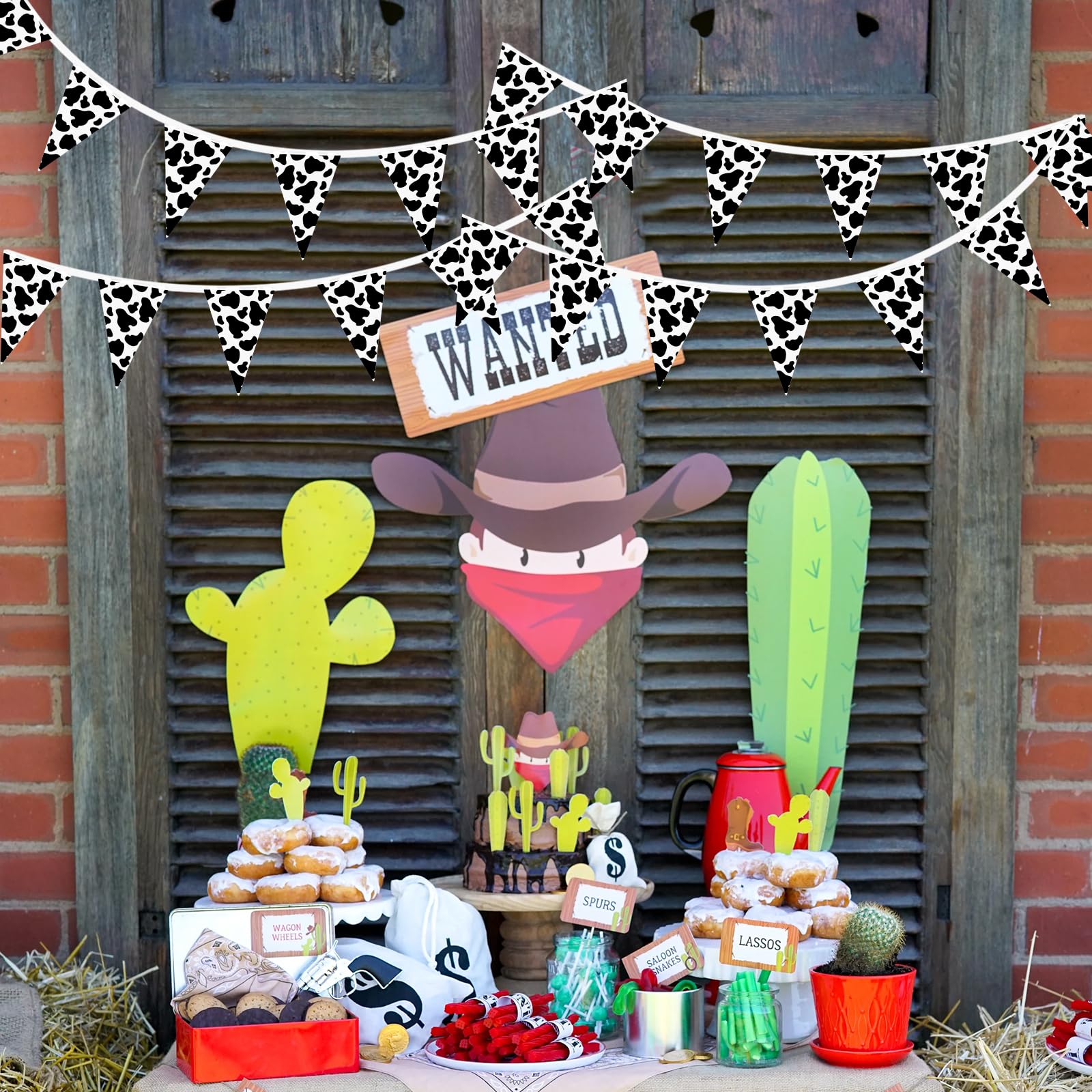 5 Pcs Cow Print Pennant Banners, Cow Print Pennant Banner Birthday 9 thumbnail image