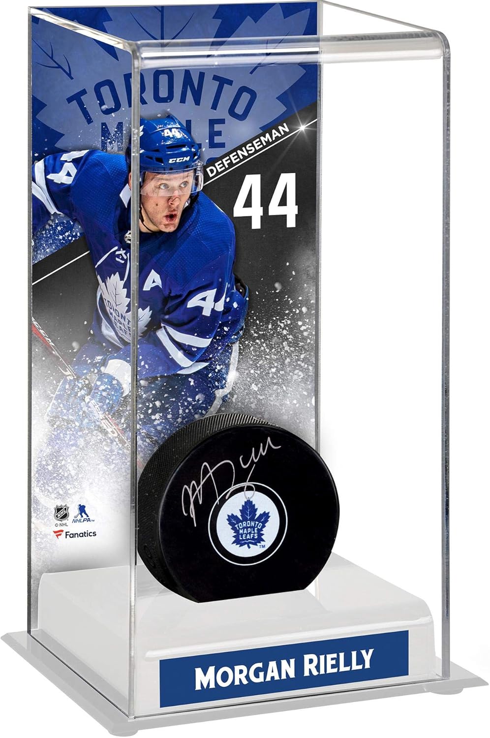 Rielly Toronto Maple Leafs Autographed Puck with Deluxe Tall