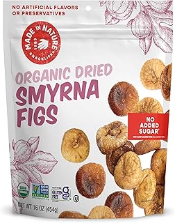 Made In Nature Organic Dried Turkish Smyrna Figs, 16 Ounce (Pack of 1) – Vegan Snack, Non-GMO, Unsulfured, Gluten Free, Kosher