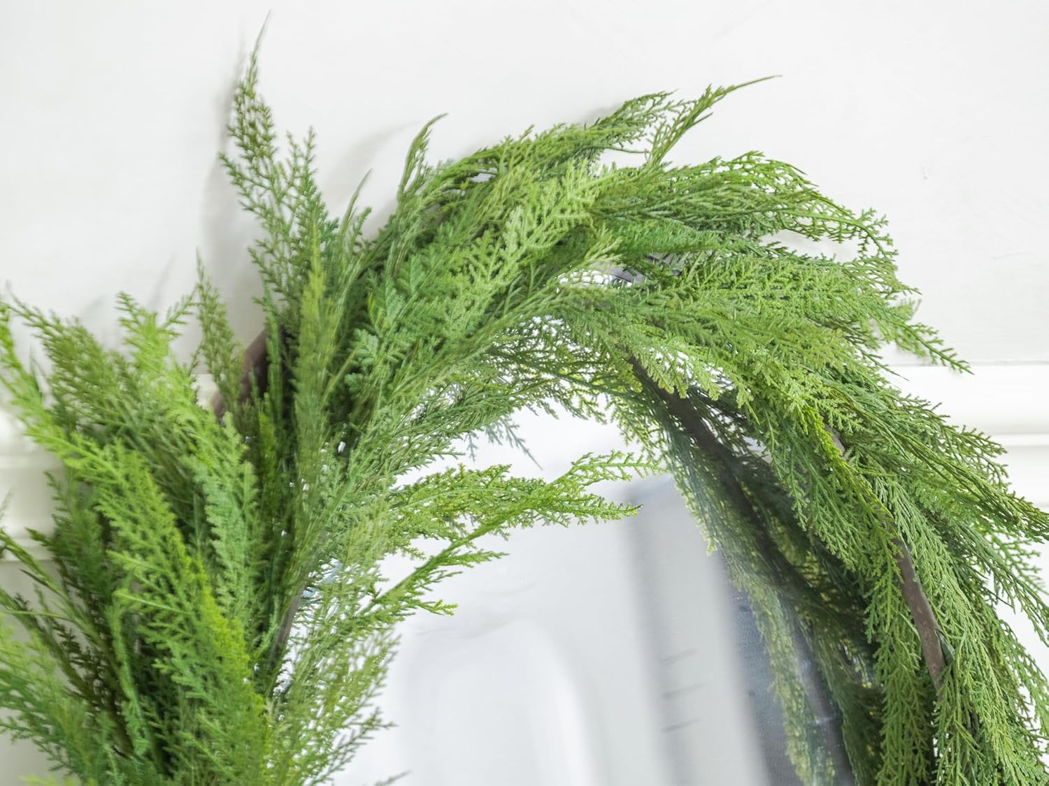 6FT Extra Full Cedar Garland Real Touch Faux Cedar Garland Christmas Greenery for Mantle Stairs Table Wall Front Door Indoor Outdoor Christmas Xmas Decor Decorations - Image 7