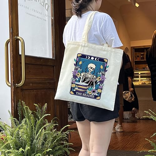 Miniatura 3 de Haukea Bolsa de lona para mujer, estética, linda, regalos inspiradores para mujeres, bolsas de playa, bolsas de comestibles reutilizables, 04 Leer