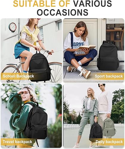 Miniatura 7 de VECAVE Mochila ligera para mujeres y hombres, mochila casual de viaje para laptop, A1-beige-2, Mochila casual