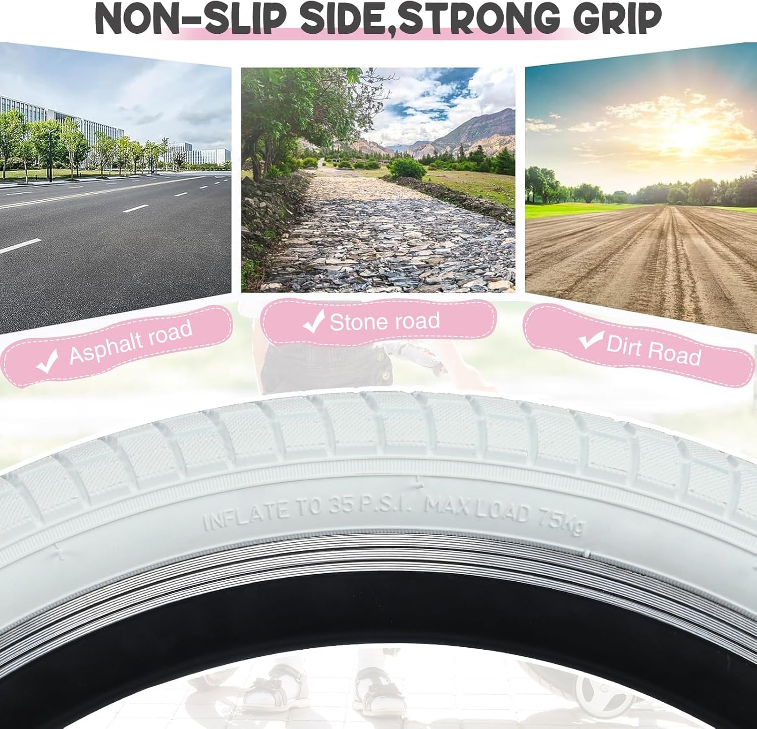 ZUKKA Lot De 2 Pneus De Vélo Pliables 26/27,5 X 2,125 Pouces 30 TPI