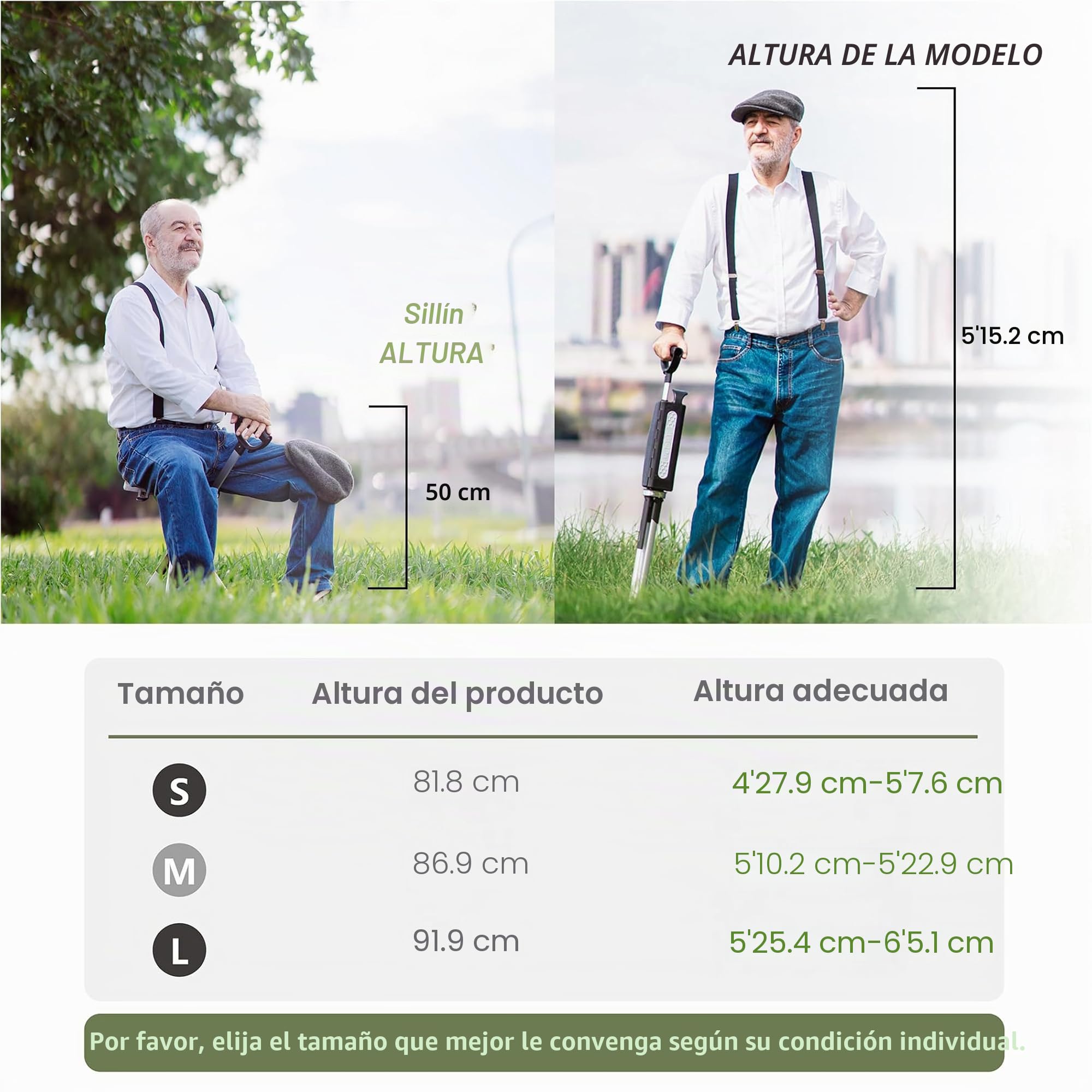 Ta-Da Chair Series 2 - Bastón de Senderismo con Asiento, Taburete Exterior Plegable (Máx. 136kg), Ideal para Senderismo y Actividades Outdoor - Negro, 92cm