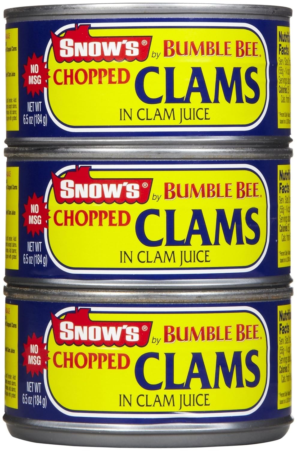 Snow's Chopped Clams in Clam Juice, 6.5 oz, 3 pk Grocery
