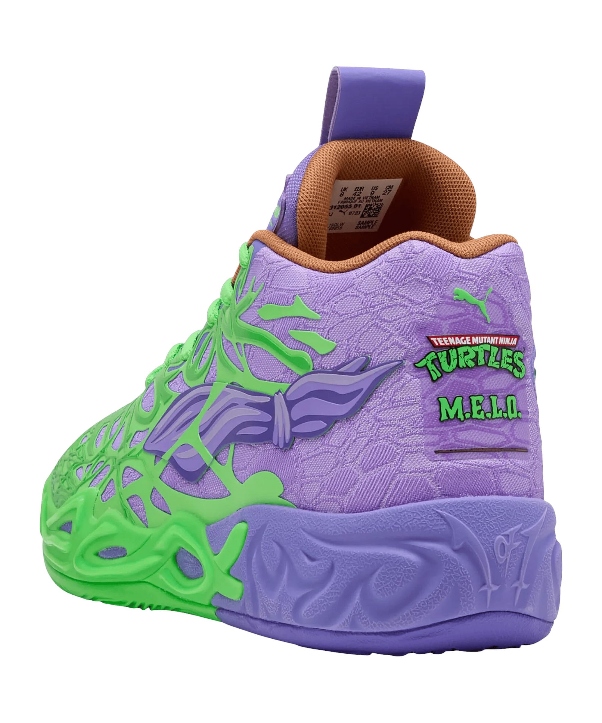 バスケットボールシューズ ベージュ/パープル/グリーン Amazon.co.jp: プーマ（PUMA） バッシュ MB.04 PUMA×TMNT R&D