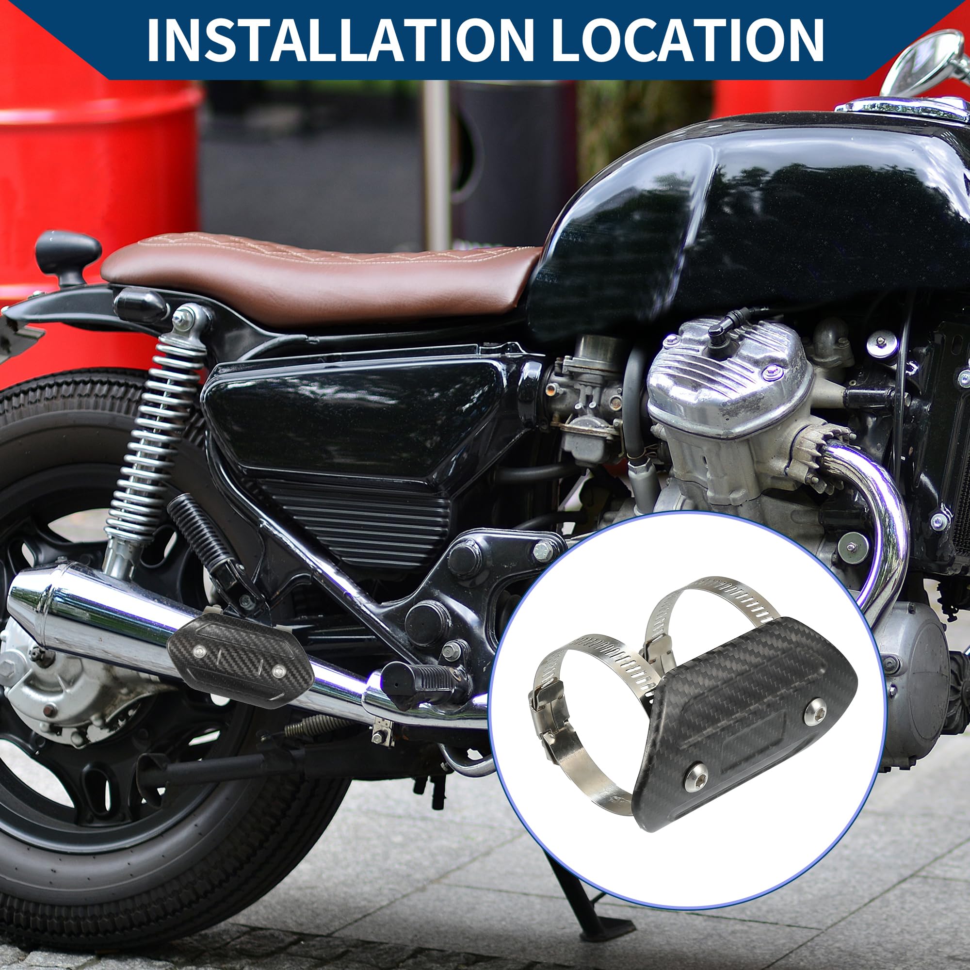 Amazon | Hihaha バイク用マフラーヒートガード 110x58mm ブラック 1