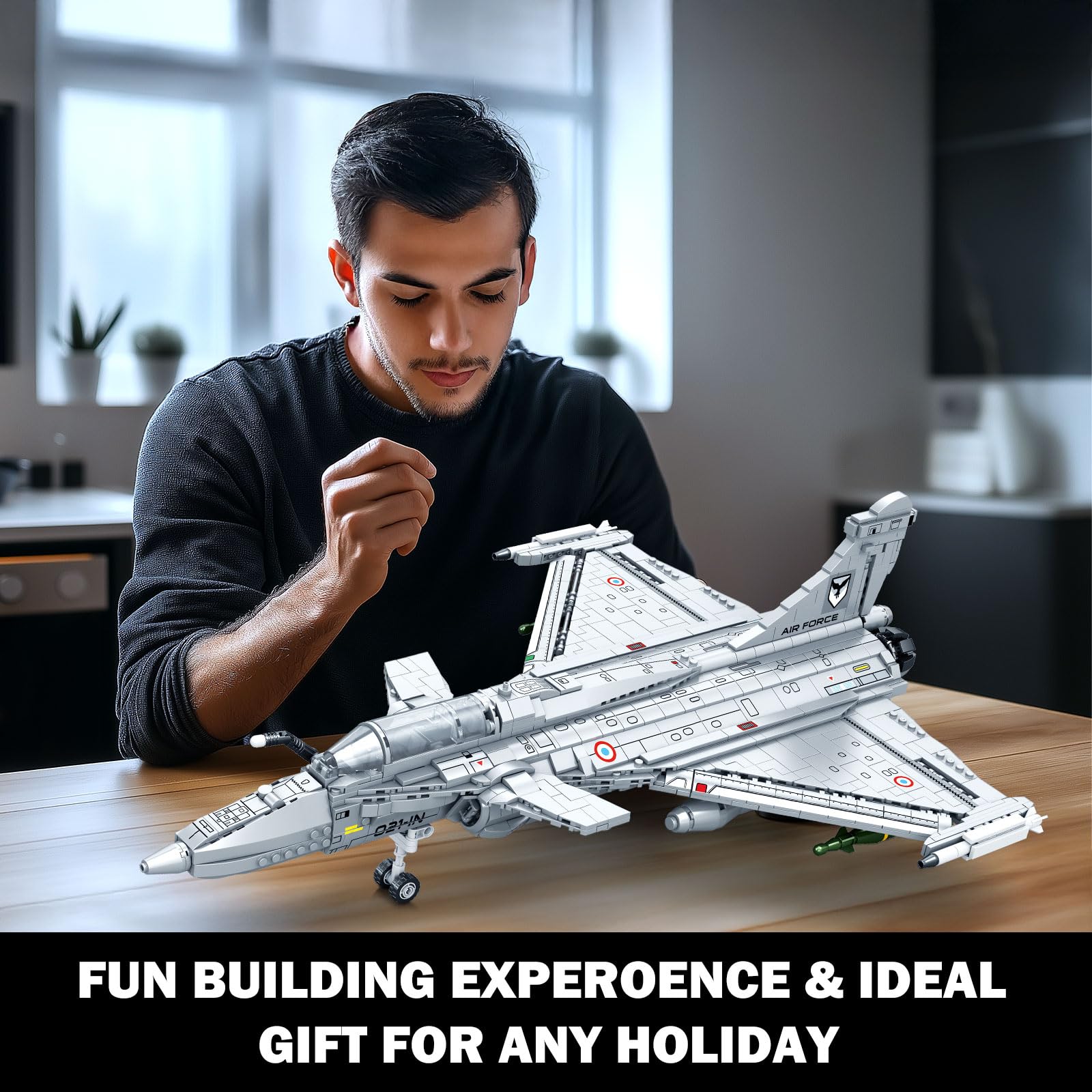 Reobrix E-2 Hawkeye Military Airplane Building Set,Warning Aircraft Fighter Jet Model Kits 33029,Airborne Building Toy for Adults, Boys 14+, Home Decor Gift for Adult, 1126PCS