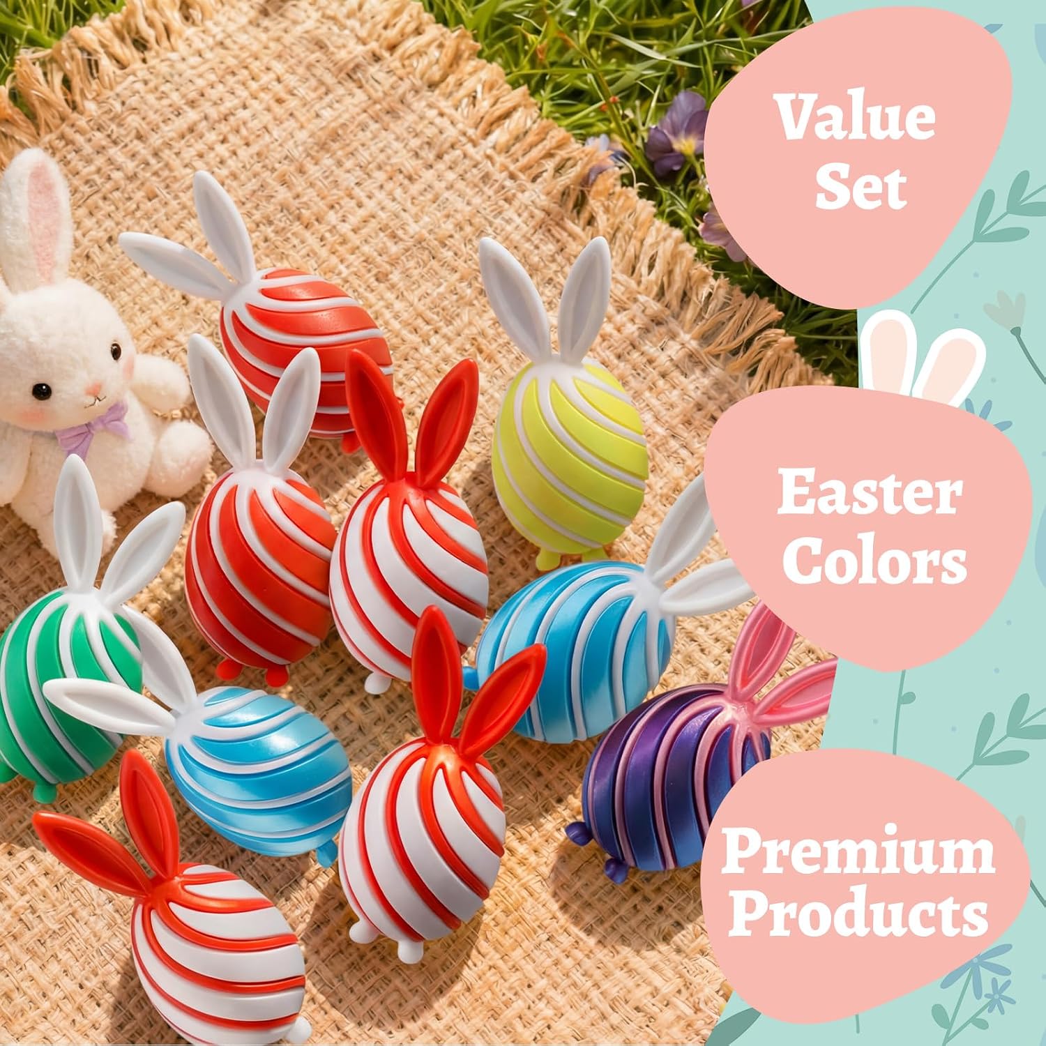 6 Pcs Easter Basket Stuffer Filler 3D Printed Spiral Fidget Easter Bunny Eggs Gift 3.5 Inch Colorful Fractal Fidget Whirling Spiral Egg Shaped for Relax Anxiety Gift Party Favors(Classic)