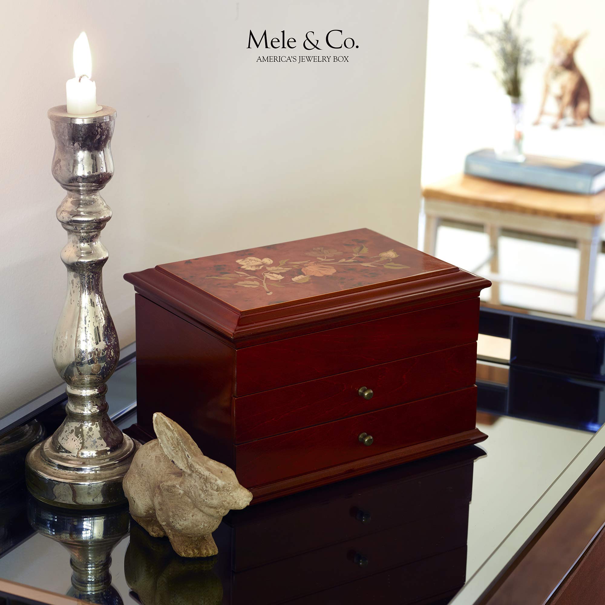 Amazon｜Mele & Co. Brayden木製ジュエリーボックス 寄木細工の