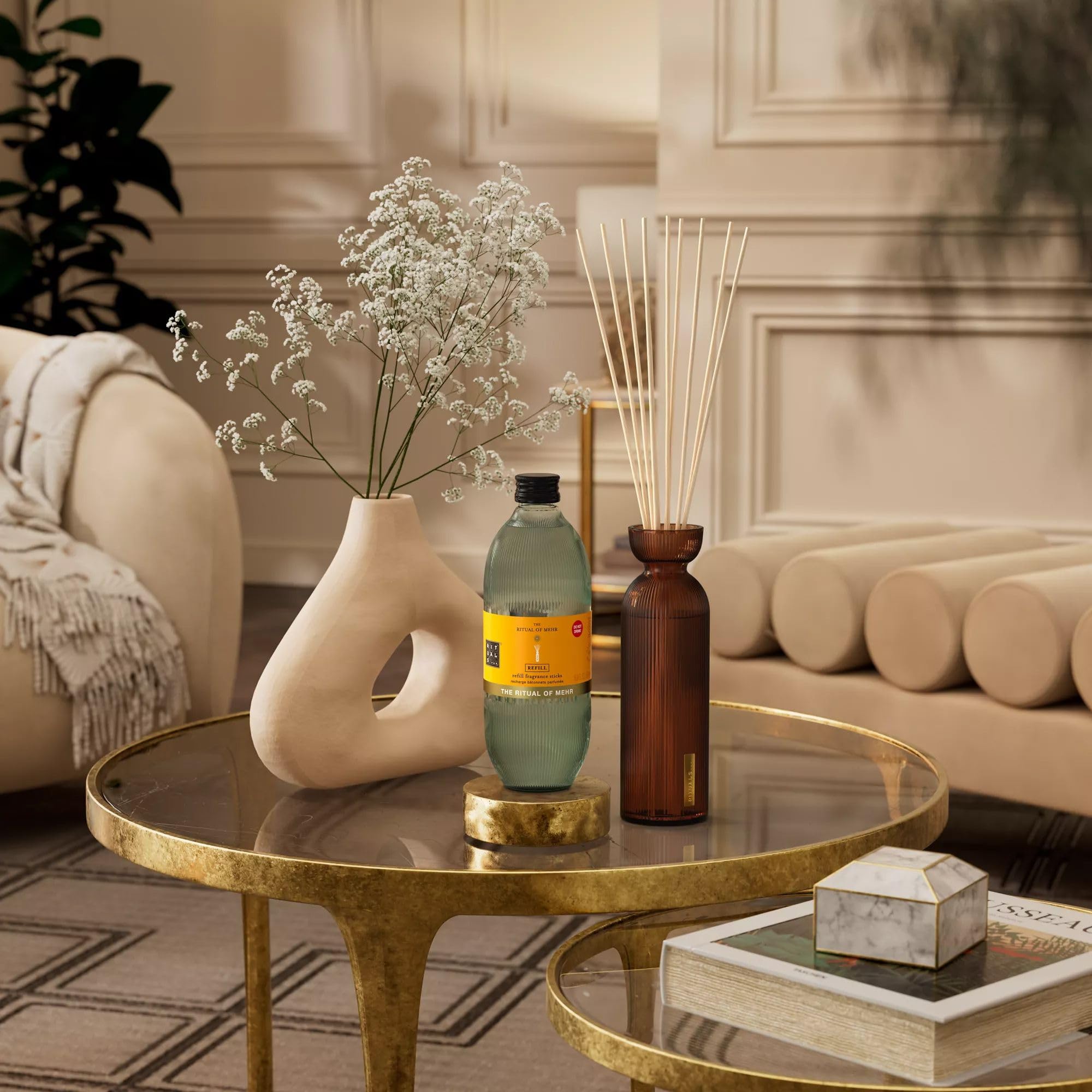 RITUALS Difusor de Barritas 1x Repuesto The Ritual of Mehr - Recarga Doble – Barritas Aromáticas con Naranja Dulce y Madera de Cedro - Fragancia Energizante para el Hogar - 1x 500ml
