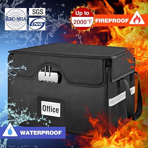 Miniatura 2 de Caja de archivos con cerradura funda organizadora de documentos con cremallera diseño resistente al agua segura para documentos organizador portátil