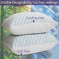 Vista 8 de Almohadas de espuma viscoelástica tamaño estándar, conjunto de 2, almohada firme de enfriamiento ajustable para dormir de lado, espalda o estómago