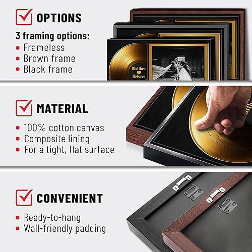 Vista 199 de H-DEWALL Letras de canciones personalizadas, lienzo enmarcado en marrón, música romántica del día de San Valentín, regalo personalizado para marido