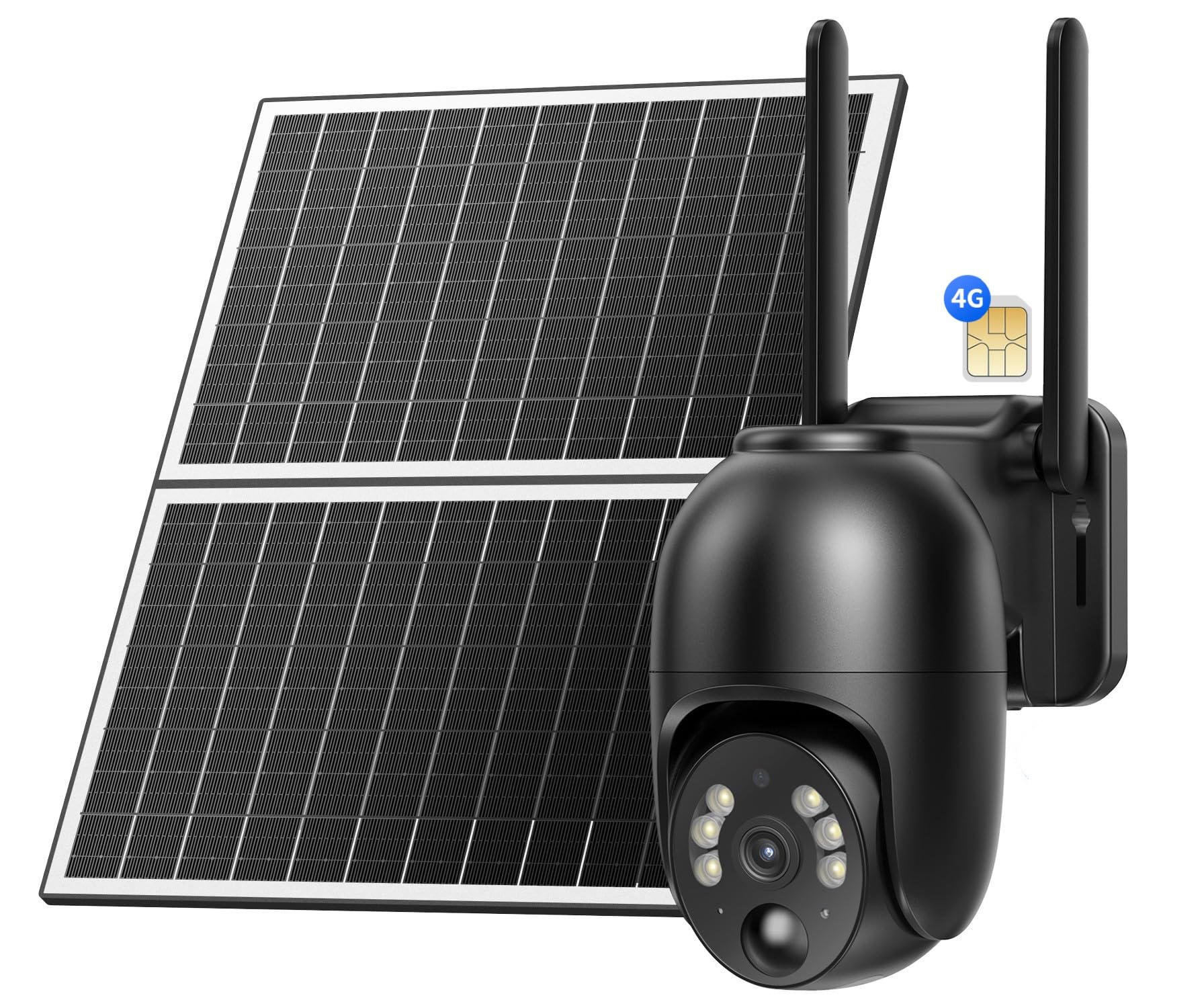 NUASI 4G Cámara Vigilancia Exterior con Panel Solar 18W, 2K Cámara de Seguridad Sin Cable Grabación 24/7, Visión Nocturna Colorida y Detección PIR, Impermeable IP66 con Tarjeta SIM