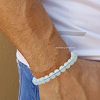 Vista 509 de Amazing Gemstone Yaxaite Bracelet for Women Men's Gifts - Protection Healing Crystal Bracelet - 8mm Gemstone Beaded Adjustable Bracelet Pulseras