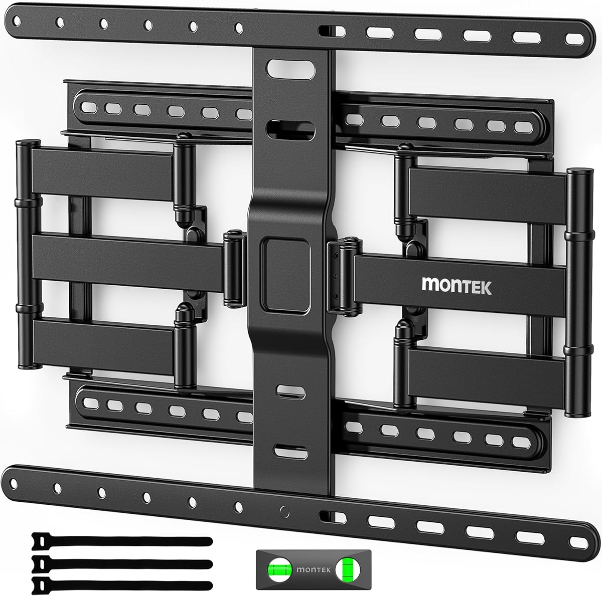monTEK Ultra Slim TV Wall Mount for 43-90 Inch TVs | 1.1" Thin Low Profile Full Motion Bracket | Dual Swivel Articulating Arms with Tilt | Max VESA 600x400mm | Holds 132lbs | Fits 16"/18" Studs