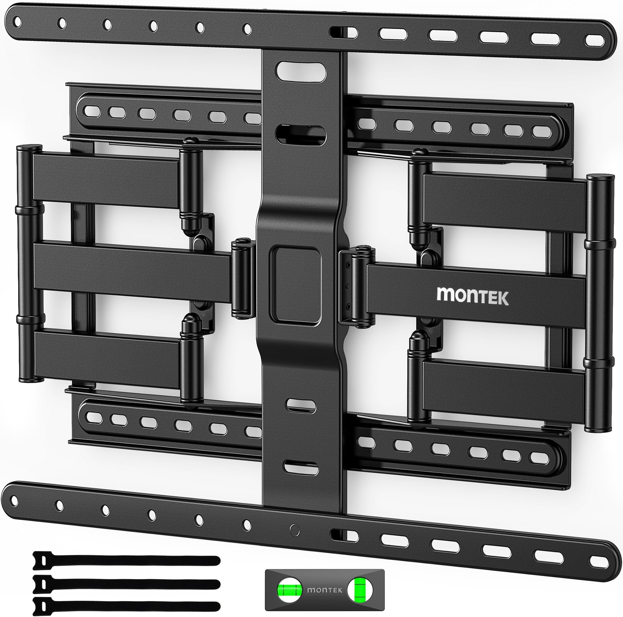 Ultra Slim TV Wall Mount for 43-90 Inch TVs | 1.1" Thin Low Profile Full Motion Bracket | Dual Swivel Articulating Arms with Tilt | Max VESA 600x400mm | Holds 132lbs | Fits 16"/18" Studs