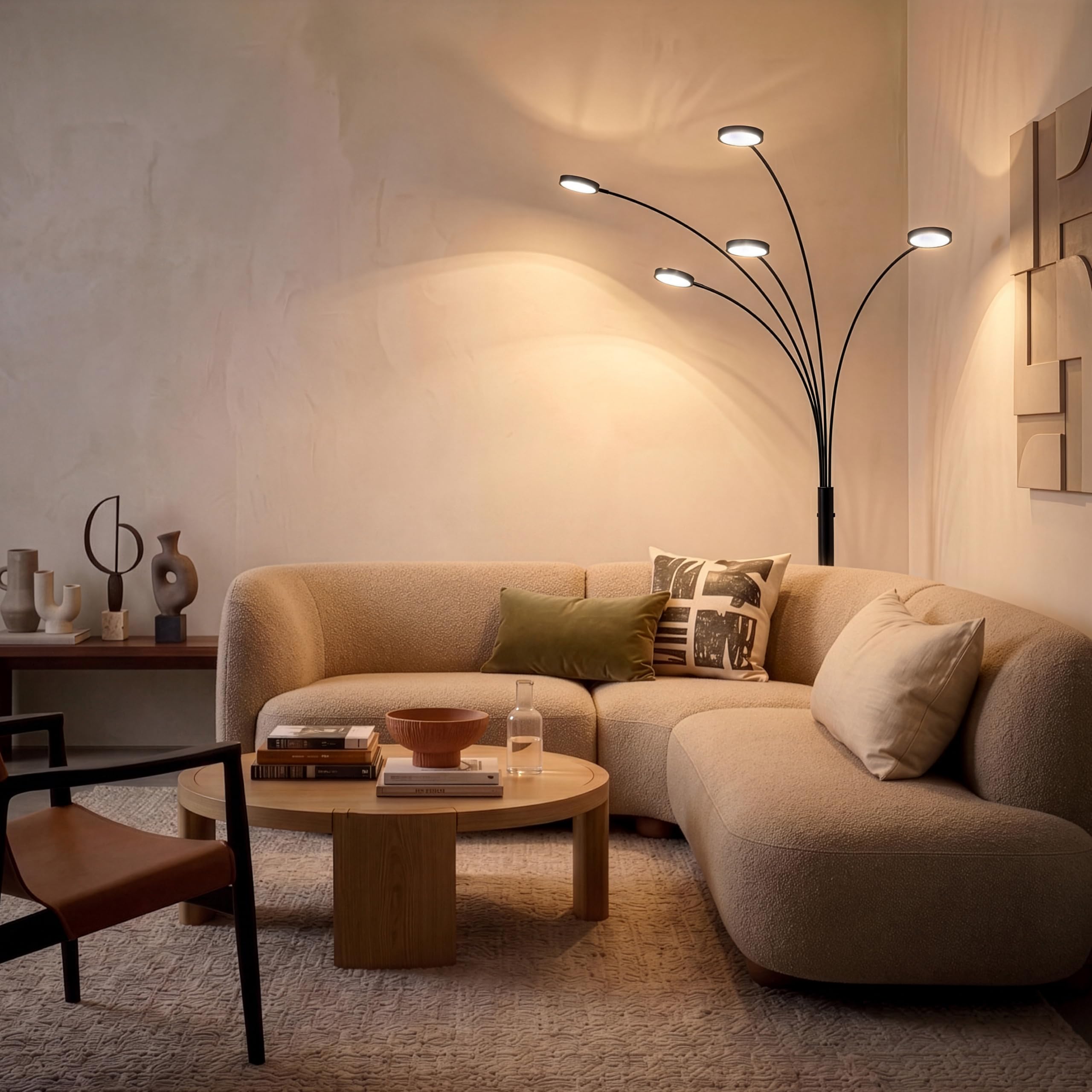Brightech Orion Arc Floor Lamp for Living Room, Dimmable Tree