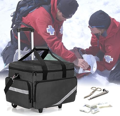 Miniatura 7 de Trunab Bolsa de almacenamiento de equipos médicos rodantes,Bolsa de kits de primeros auxilios para enfermeras y médicos,EMT, EMS